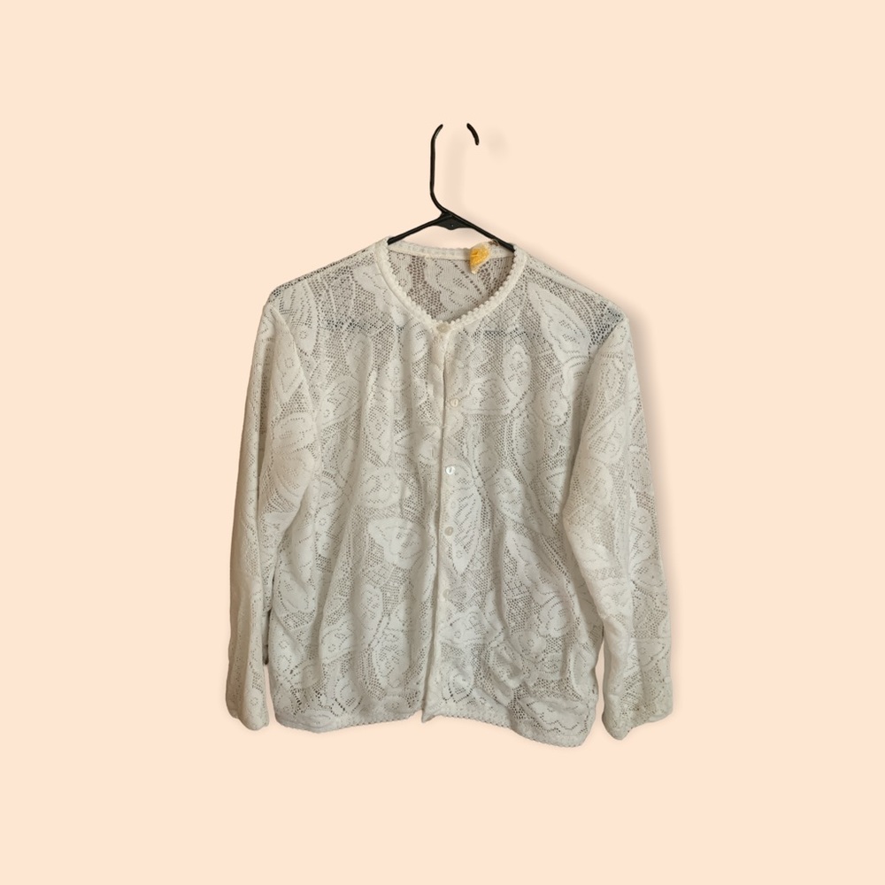 Vintage Butterfly Lace Button Up Cardigan